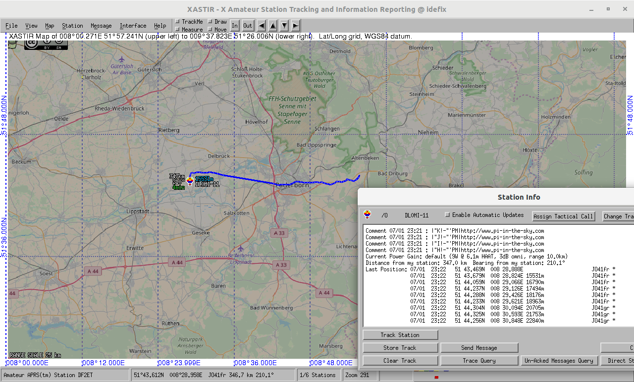 APRS Track of Data Decoded from Audio Recording