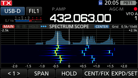 Screen capture of IC-9700 while on TX