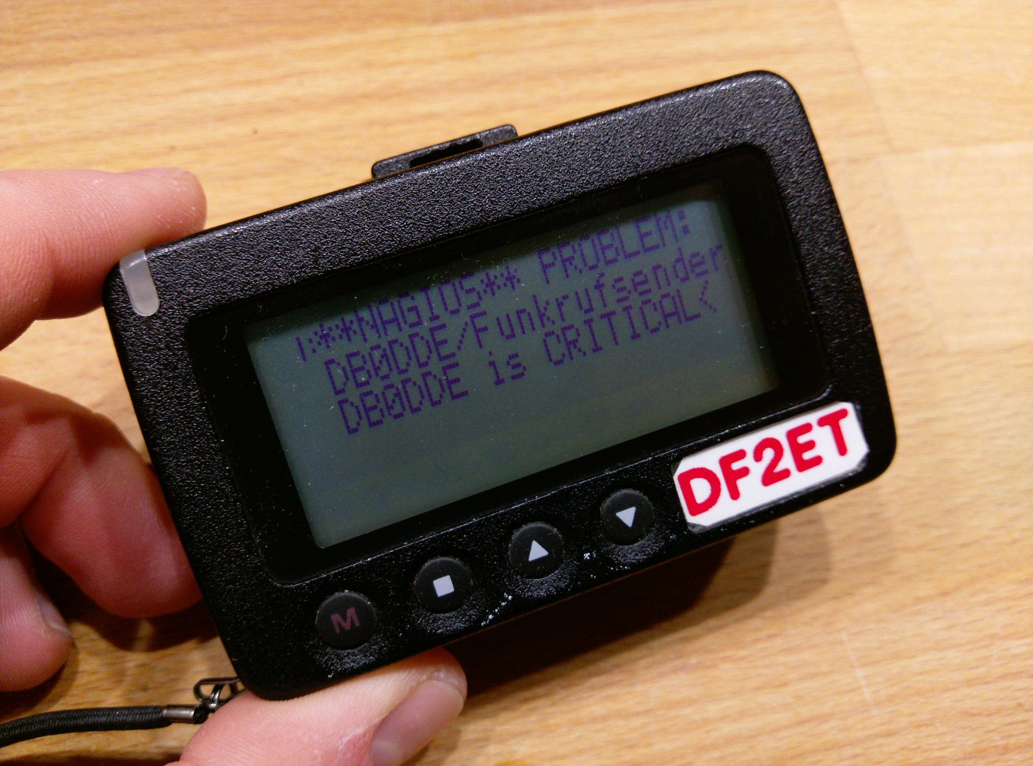 Alert showing POCSAG transmitter down