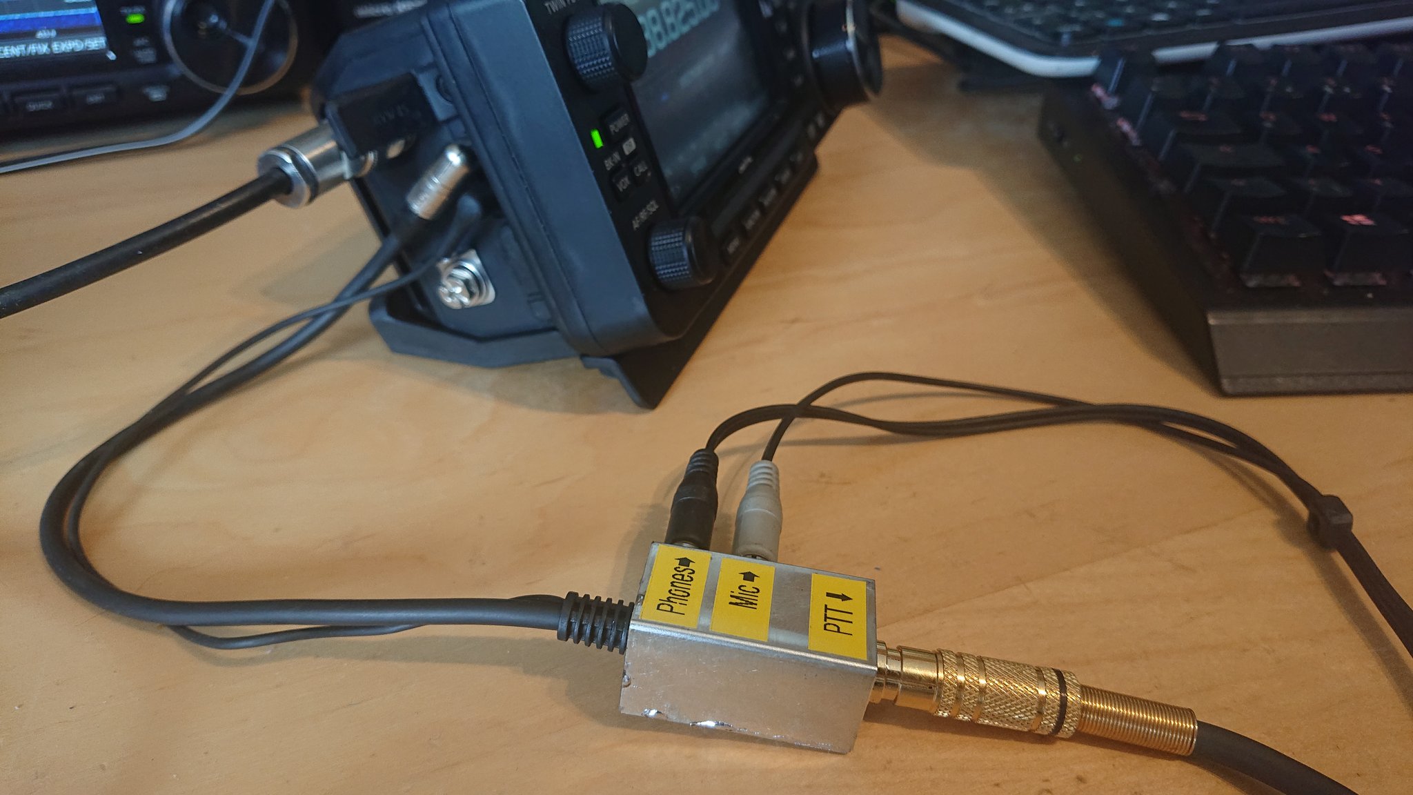 IC-705 Headset Adapter connected