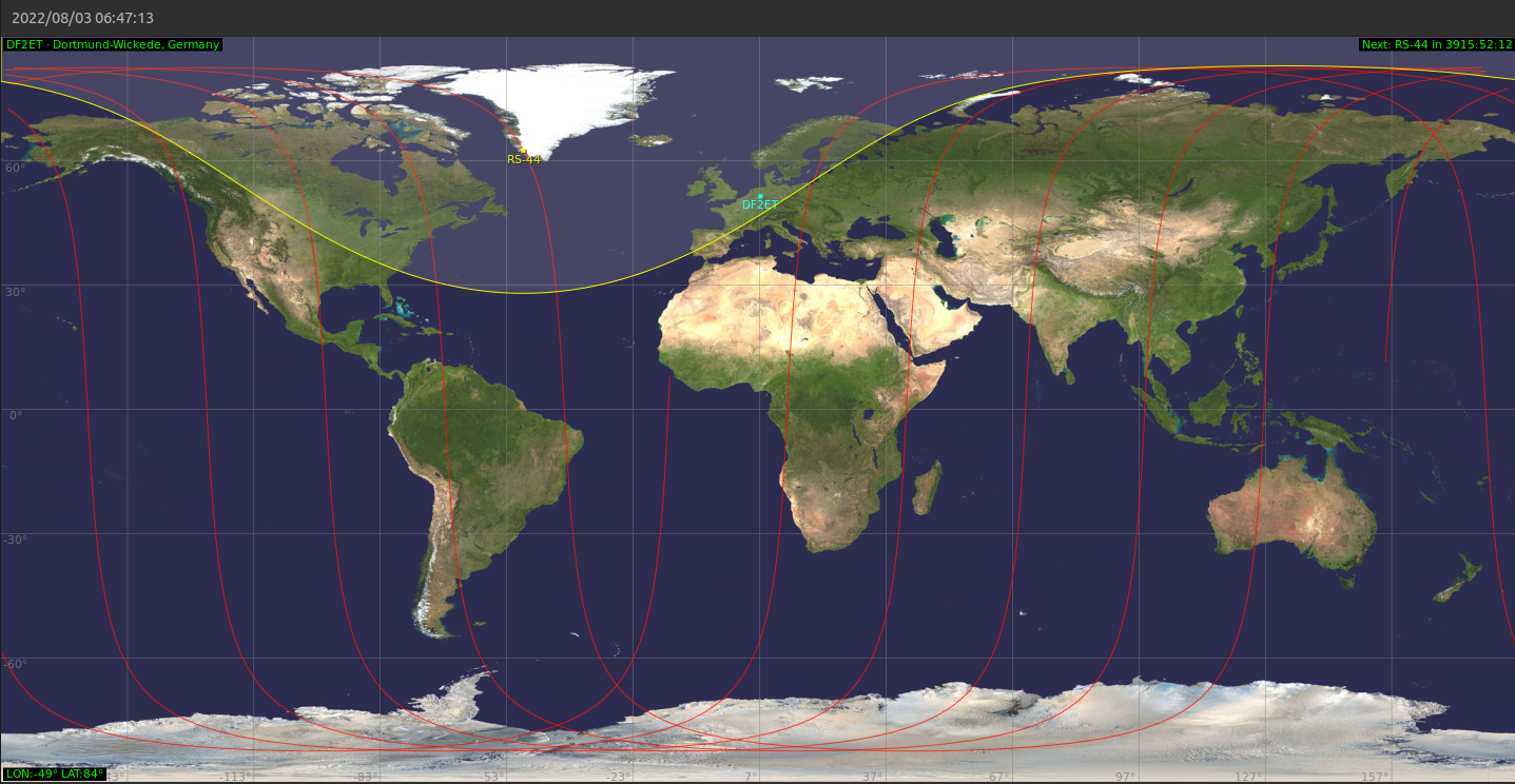 SAT position during the QSOs