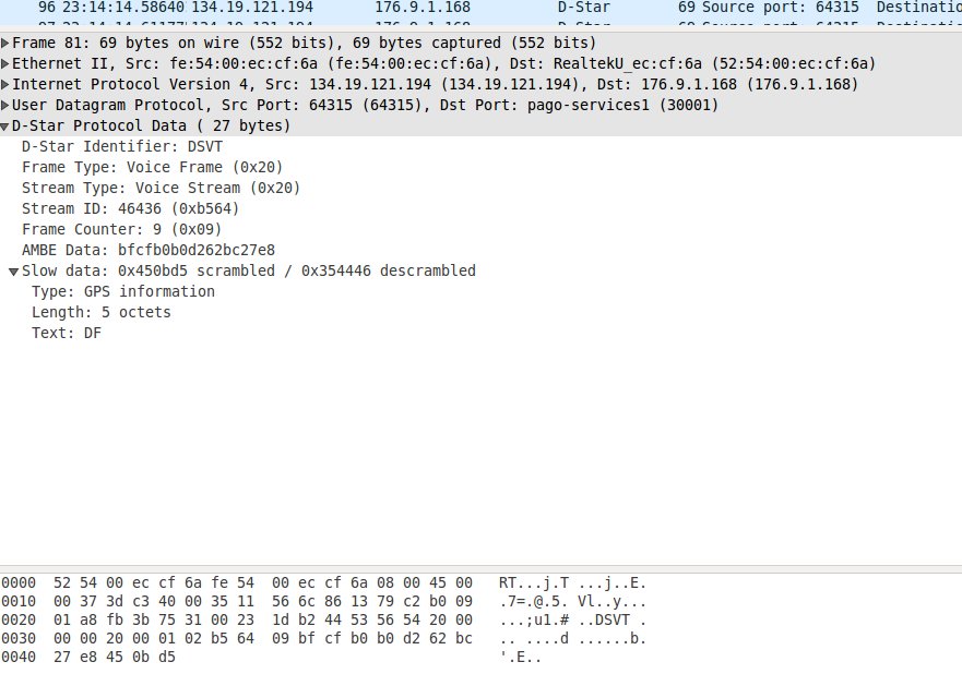 Output of the dstardissector in Wireshark