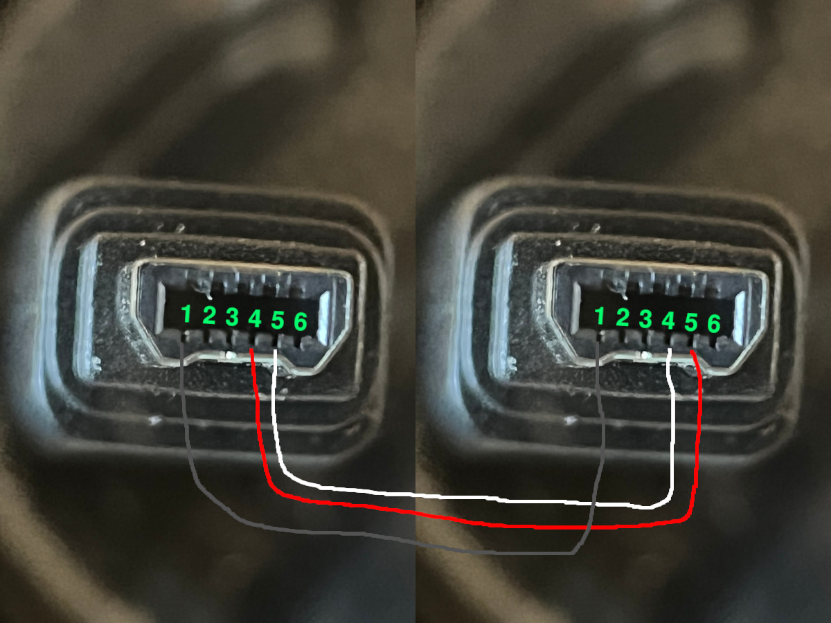 Pinout of CT-168 cloning cable