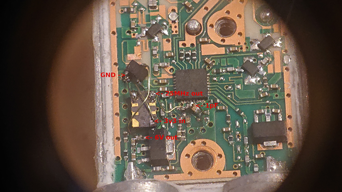 TCXO and regulator mounted