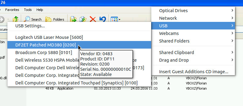 Modified USB device descriptors in VirtualBox