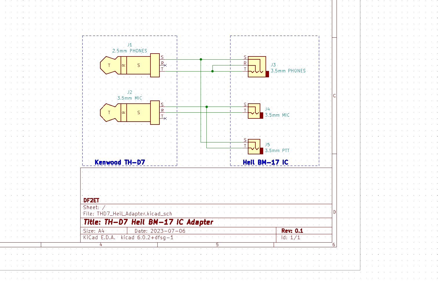 Schematics for TH-D7 to BM-17 IC Adapter