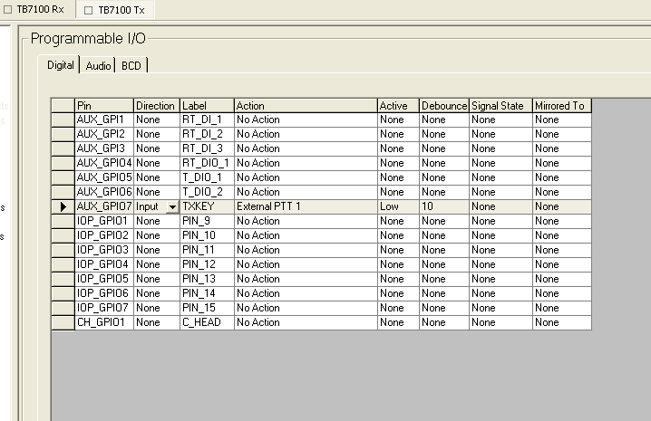 Programming PTT on GPIO7