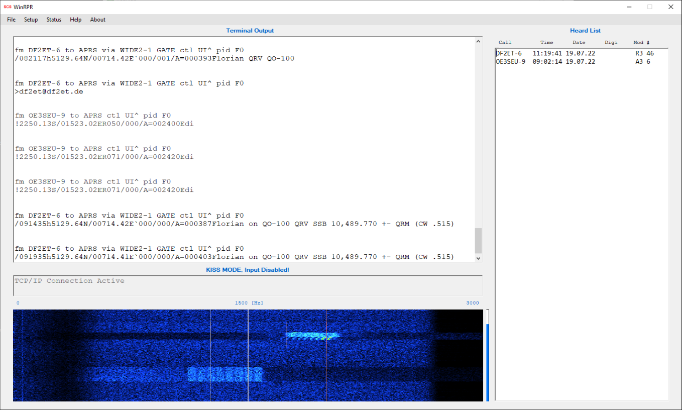 WinRPR decoding RPR300 and FSK300 beacons
