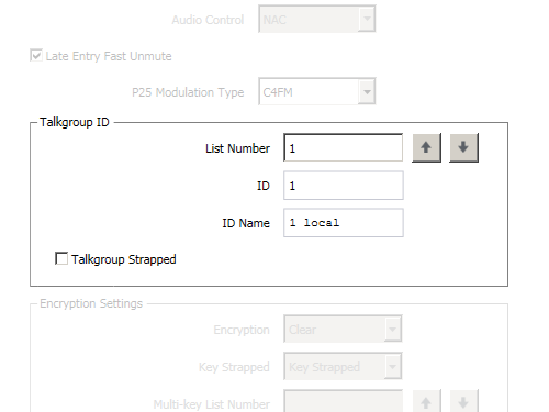 P25 Talkgroup Settings